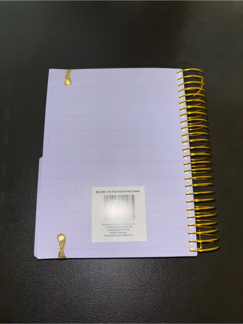 Purple Single Wire Spiral Notebook